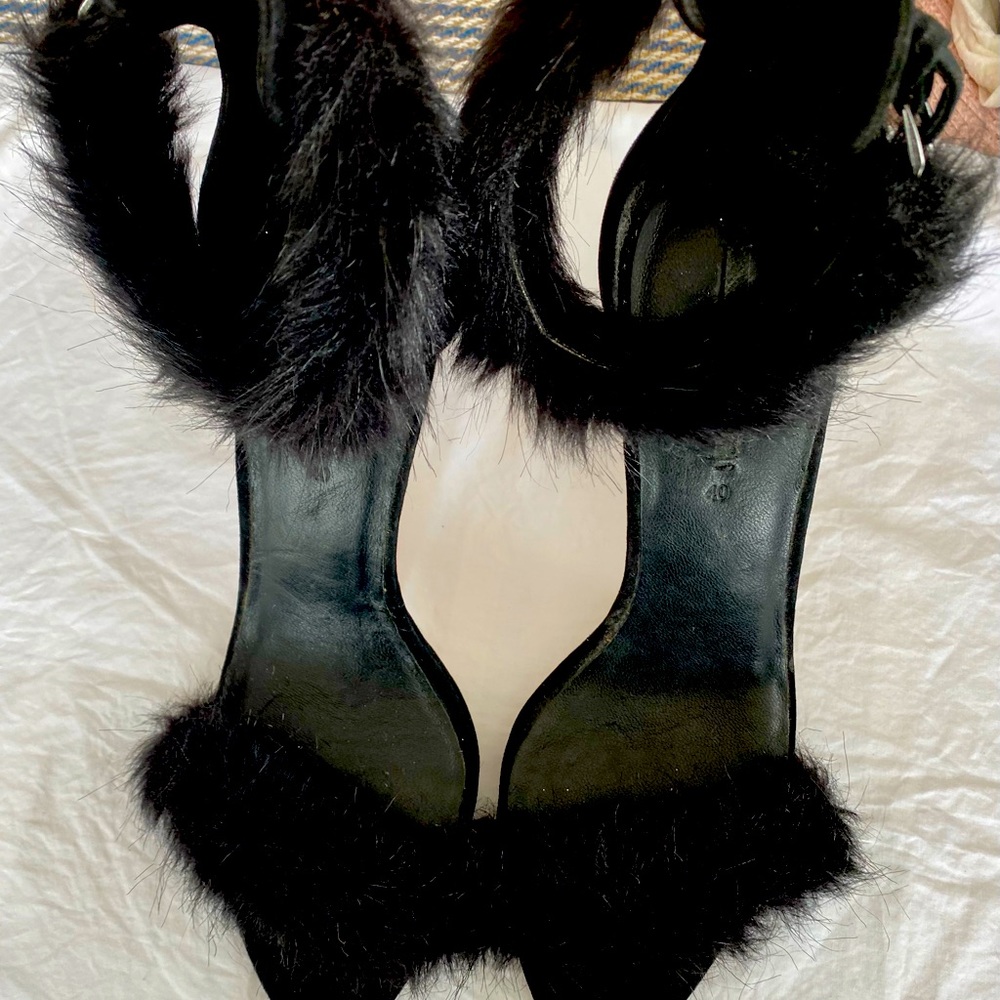 Zara high heels with furry straps, size 40 - Picture 2 of 4